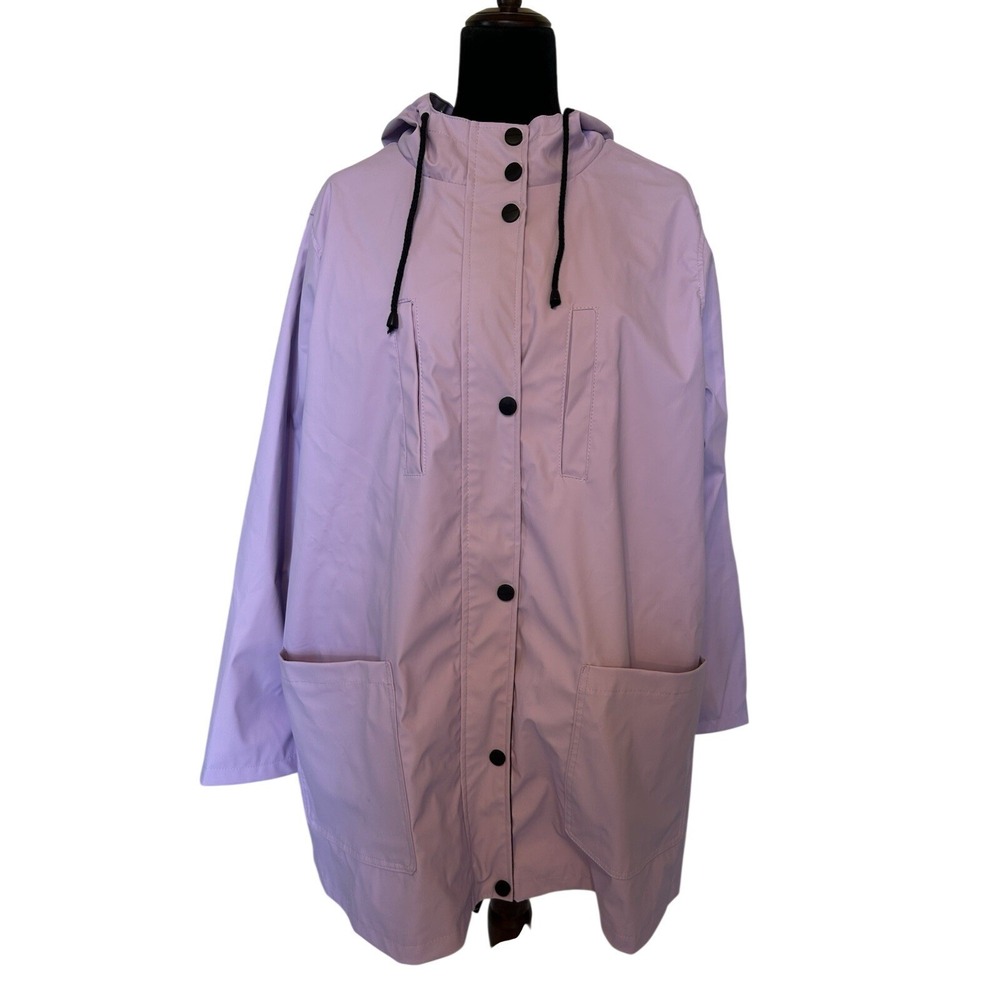 NWT Urban Republic Lavender Purple Polyurethane Rain Coat Jacket Size 1X